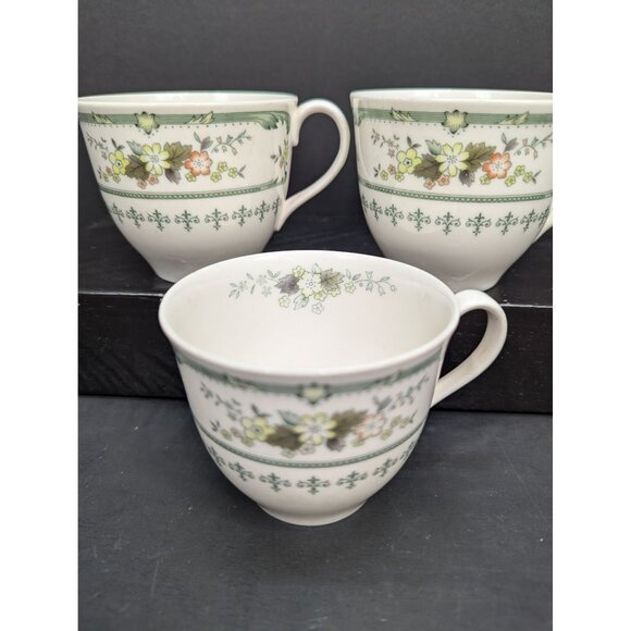 Royal Doulton Provencal T.C. 1034 English Translucent China Flat Teacup Set of 3 - Picture 4 of 10